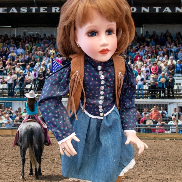 Hamilton Collection 1992 Fine Bisque Porcelain Doll Savannah 18" H w/Stand - Picture 3 of 8